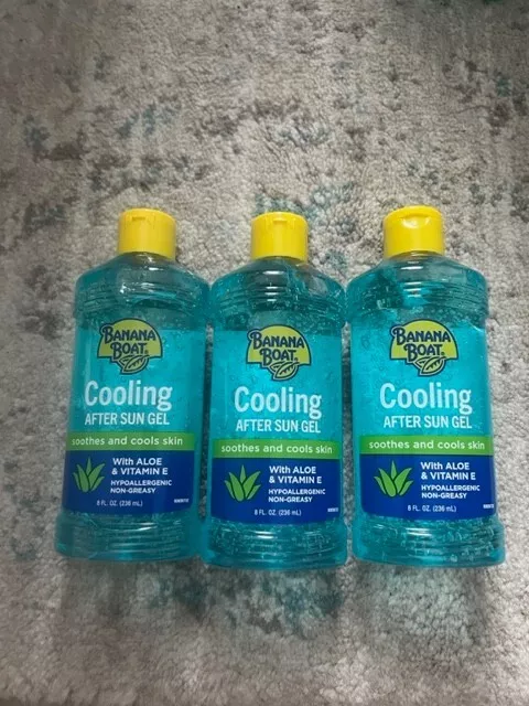 3x Banana Boat Cooling After Sun Gel w/ Aloe & Vitamin E Soothes & Cools Skin