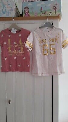BNWT x 2 Girls Next t shirt Pink & Gold Bundle Age 4 Years