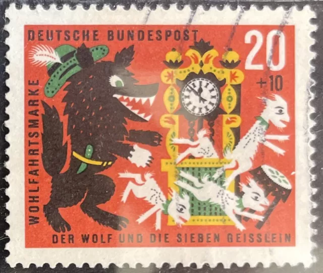 🇩🇪 BRD Bund Michel Nr. 410 Gestempelt (1964) Wolf und sieben Geißlein