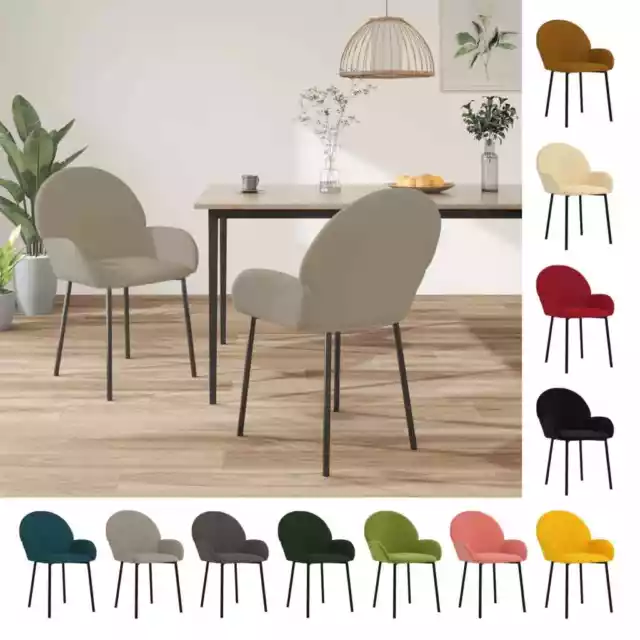 2x Sillas de Comedor Terciopelo Asiento Sillón Restaurante Multicolor vidaXL