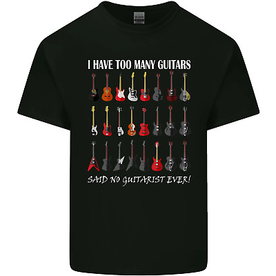 I have Too Many Guitars Guitarist Acoustic Mens Cotton T-Shirt Tee Top