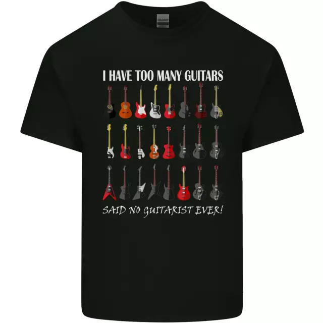 T-shirt top I have Too Many chitarre acustiche da uomo cotone