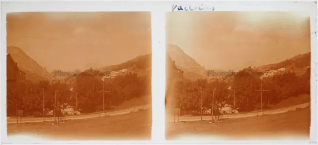 FRANCE Valloire c1930 Photo Plaque de verre Stereo Vintage PL2n2