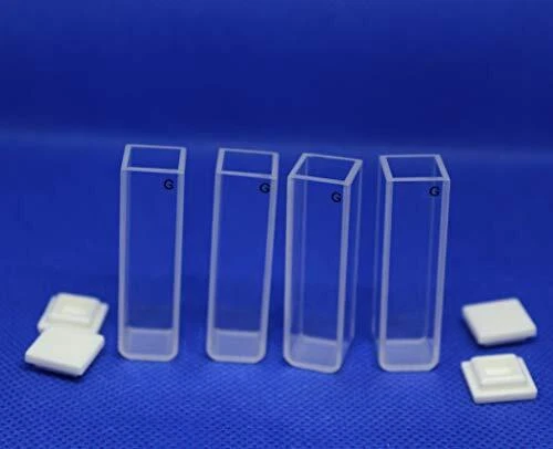LAb4US Fluorescence Glass Cuvette Cells Set of 4 Pcs 4 Clear Sided Fluoromete
