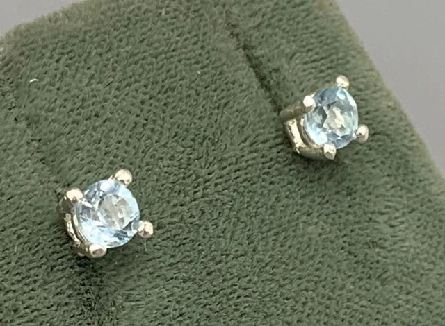 Blautopas  Ohrstecker 925er Silber