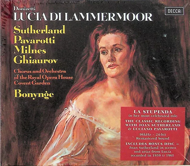 Donizetti: Lucia di Lammermoor 3-CD +BOOK NEW 24bit Bonynge/Sutherland/Pavarotti