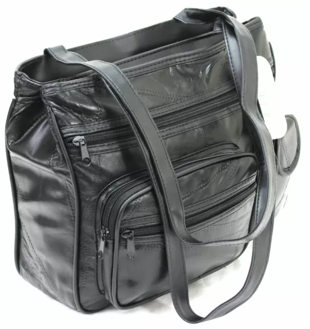 Neu Damen Echtleder Handtasche große Mehrtaschen Kabinentasche Schultertasche Geldbörse