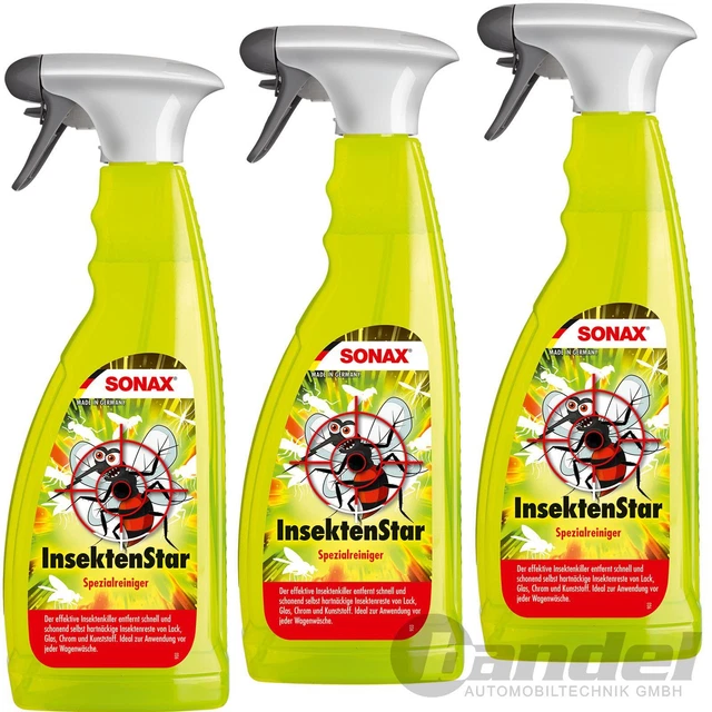 3x 750ml SONAX Insektenstar Insetticida Pulizia Vernice Auto Plastica Vetro