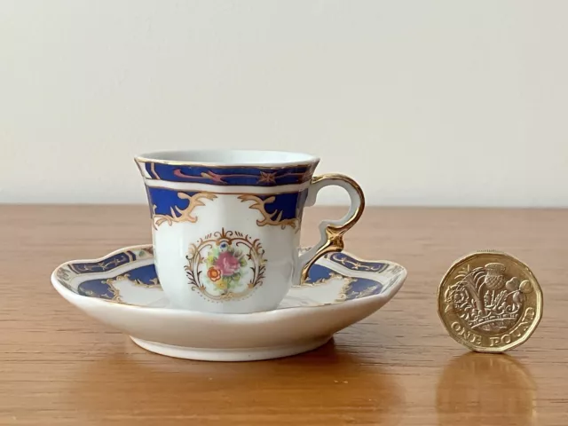 Vintage Miniature Crown Porcelain Tea Cup And Saucer