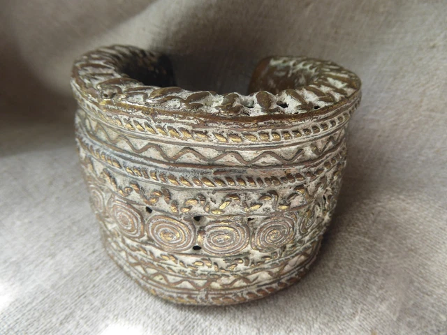African Bronze Currency Huge Anklet or Bracelet,Benin Tribal Art Crafts