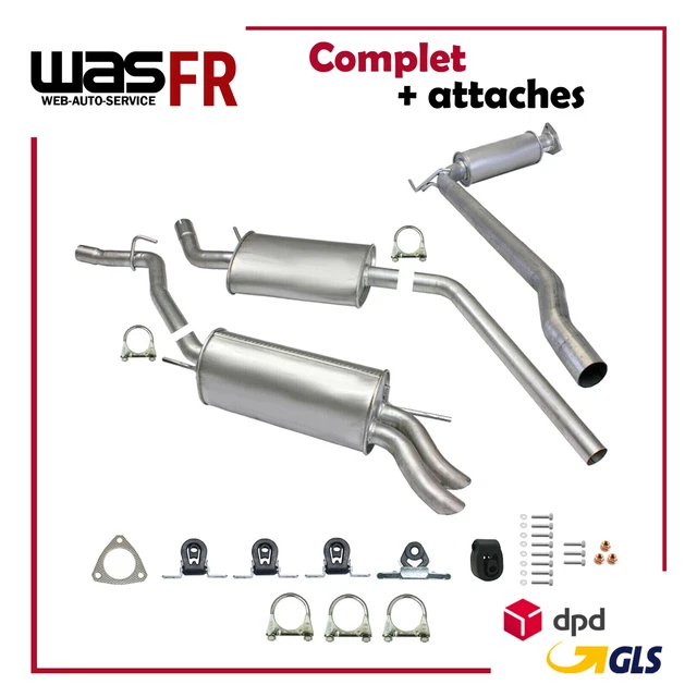 Ligne D'échappement Complète Pour VW T4 Transporter 1.9TD 2.4D 2.5TDI LWB 96-03 - Neuf