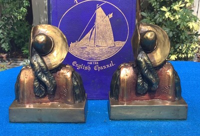 antique statuary clad bookends, Paul Herzel Pompeian Statuary, circa 1925, Musketeer 4