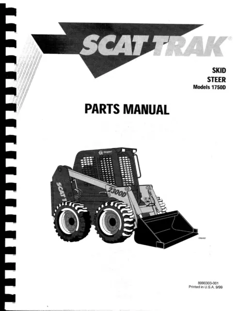 1750 Skid Steer Service Parts Manual Fits Scat Trac 1750D Service Parts 1750D