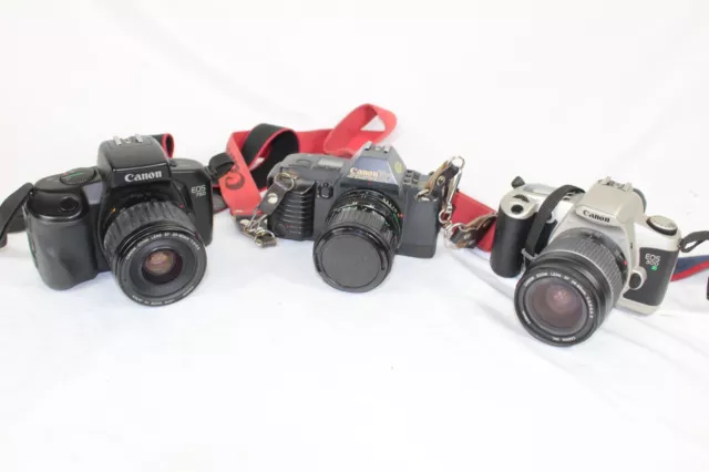 F x3 Vintage Canon SLR Cameras Inc.  EOS 500, T70, EOS750.