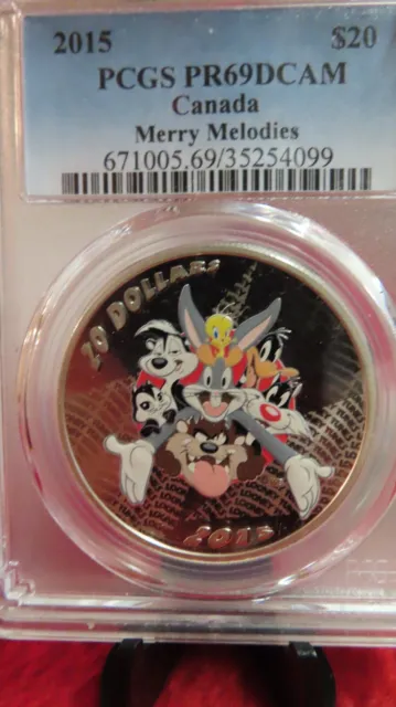 Looney Tunes 2015 Canada Merry Melodies Silver Coin PCGS Graded PR PF 69 3