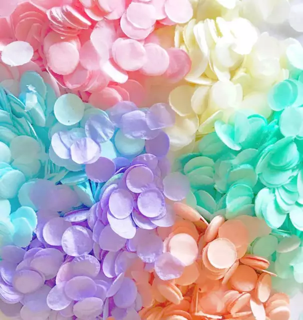 Pastel Wedding Confetti Tissue Paper Tossing Throw 1Cm Circles Biodegradable