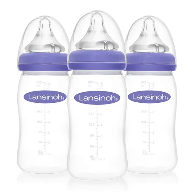 Baby Bottles for Breastfeeding Babies, 8 Ounces, 3 Count, Includes 3 Medium Flow