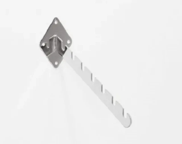 10 x rotaia vestiti inclinati montati a parete per il fissaggio a vite 7 tacche per il fissaggio a vite cascata