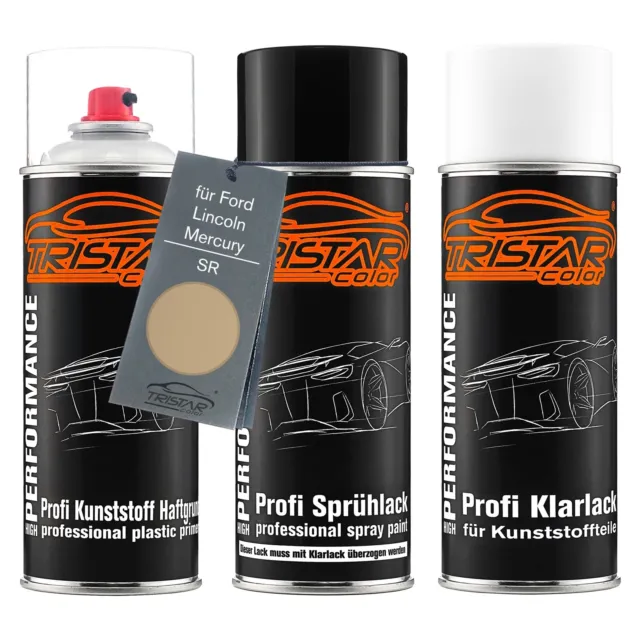 Autolack Spraydosen Set für Kunststoff für Ford Lincoln Mercury SR Gold Metallic