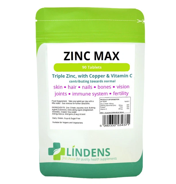 LINDENS FORCE TRIPLE Zinc Citrate Max 4PAQUET 360 Comprimés Vitamine C