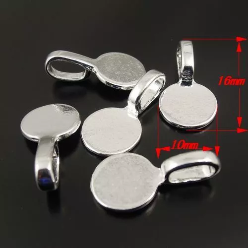50 Stück Antiqued Silber Round Bails Anhänger Charms Dangles 16x10x5mm 31332