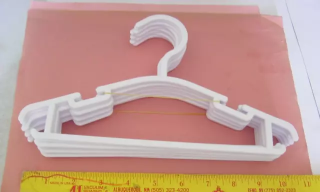 Lot of 10 White Plastic Hangers for American Girl 18" or Baby Clothes New