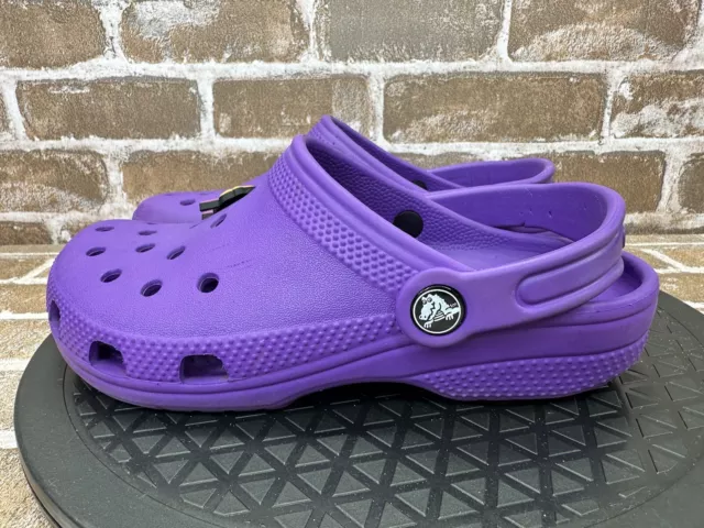 Crocs Classic Purple Slip On Comfort Clogs Shoes Girls Youth Size J3