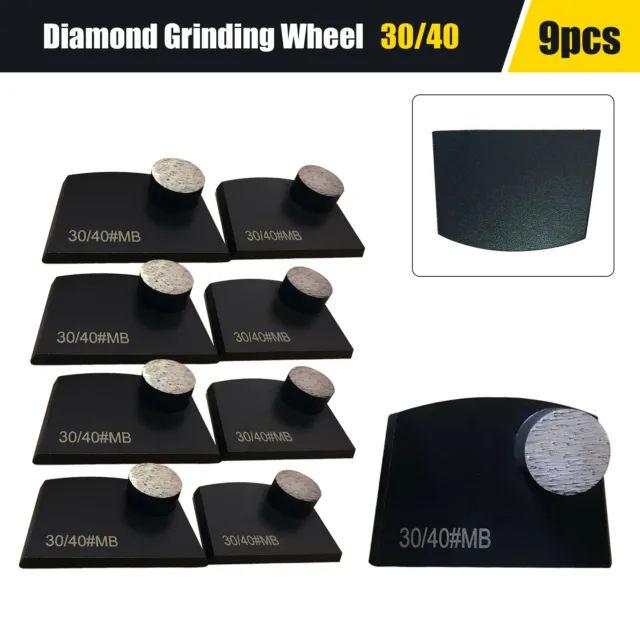 9Pcs Diamond Floor Grinding Disc 30/40 Concrete Grinding Pads for LAVINA Grinder