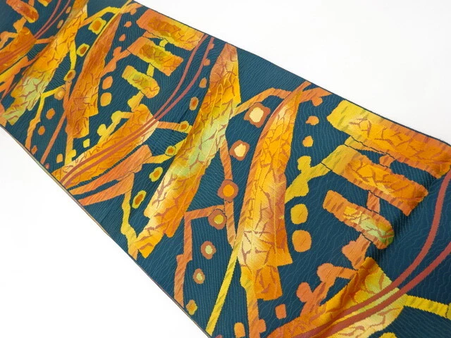 6267665: Japanese Kimono / Vintage Nagoya Obi / Woven Abstract Pattern