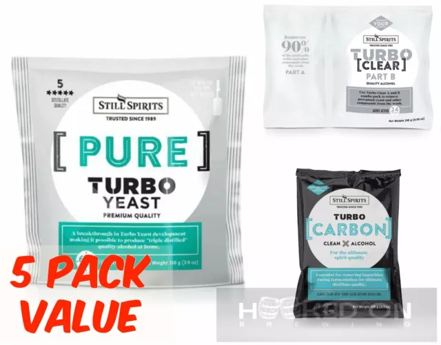 Pure TRIPLE Distilled Turbo Yeast Pack - 5 PACK