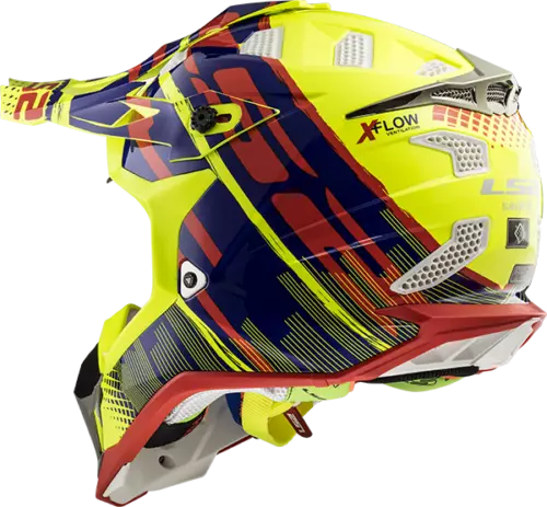 LS2 MX470 subverter Bombardier Motocross Enduro MX Casque - Jaune / Bleu/Rouge 3