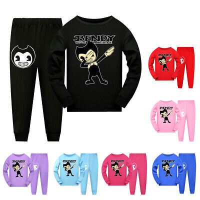 Kid Bendy and ink machine pajamas Top+Pants Sleepwear Nightwear PJ'S Sets Outfit