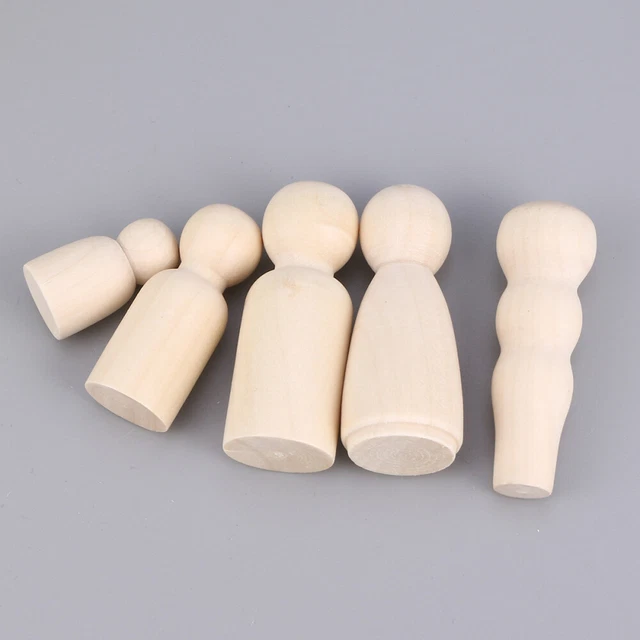 50 piezas Muñecas de pintura de bambú para niños niños Juguetes de madera para personas Dibujo de figuras