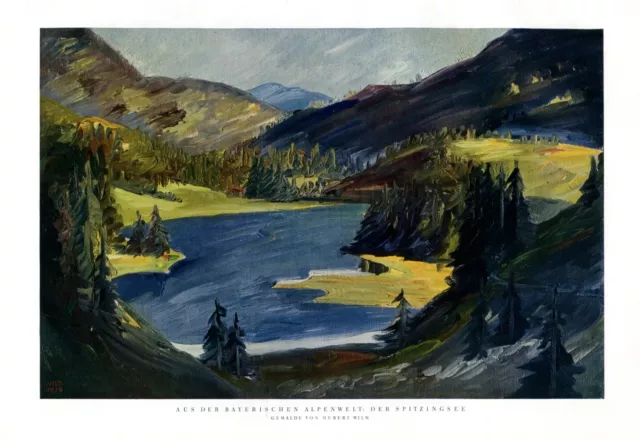 Spitzingsee Bayern XL Kunstdruck 1928 von Hubert Wilm * Kaufbeuren Alpen