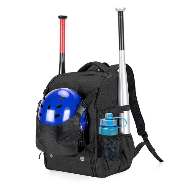Baseball Backpack for 4 Bats, Softball Bag with External Helmet Holder
