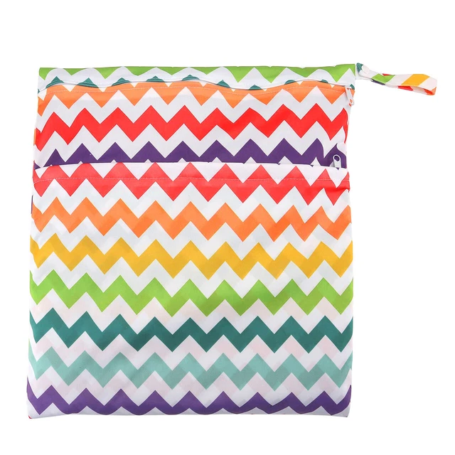 3 Sizes Waterproof Zipper Wet Dry Bag For Baby Infant Cloth Diaper Nappy Pouches 6