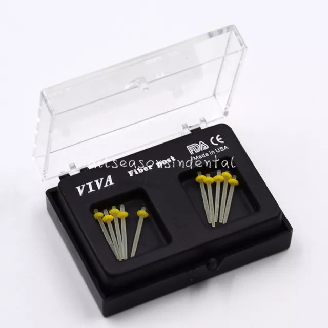 10 Pcs/ 1 Box Dental Refill Drills Glass Fiber Post Straight Piles 1.2mm Yellow