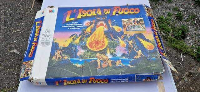 L’ISOLA DI FUOCO MB GIOCO GIOCHI DA TAVOLO VINTAGE Plancia E  IMBALLATO 1989