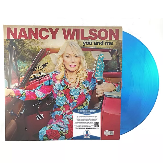 Nancy Wilson Heart Signed Vinyl You and Me Blue Record Album Beckett Autograph