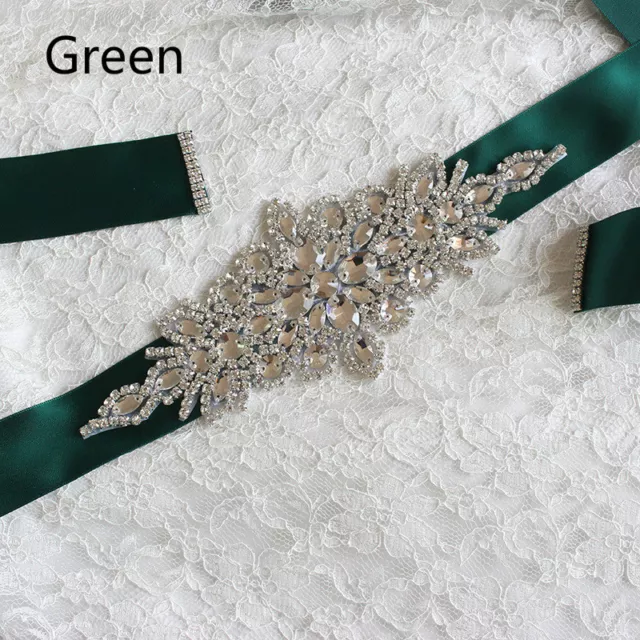 Bridal Wedding Rhinestone Belt Women Dress Crystal Waist Gridal Sash Multicolor