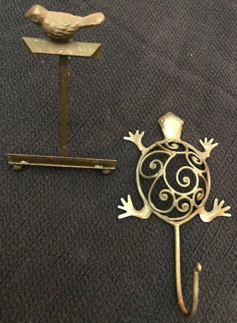 Metal Hook-Wall Mount Turtle Tortoise 1- Key Ring Coat Hat Leash/ 1-Frame Holder