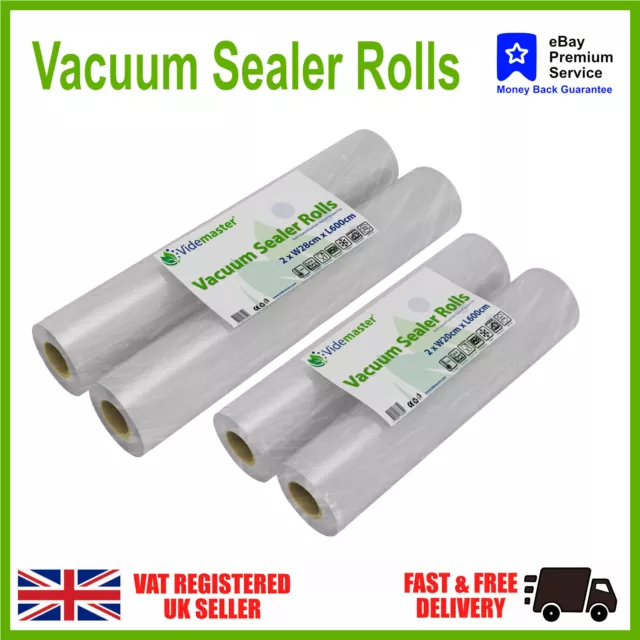 Vacuum Sealer Rolls To Make Food Bags -  2 Rolls Per Pack -  20cm and 28cm Wide