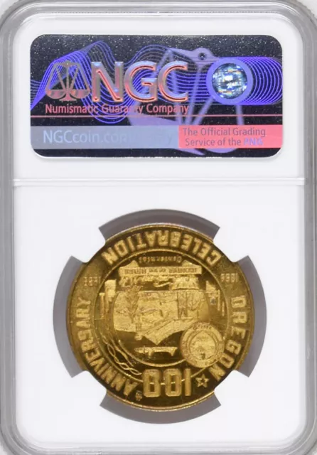 1959 Oregon Centennial Newport "Hub of Vacation Land" Token - MS64 NGC - Medal 2