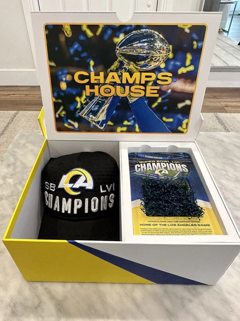 Los Angeles Rams Super Bowl LVI Champions Hat with Authentic Game-Used Turf