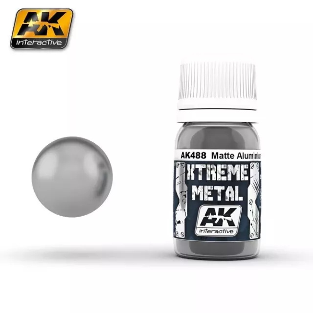 AK Interactive AK488 - Xterme Metal Matte Aluminium 30ml - Neu