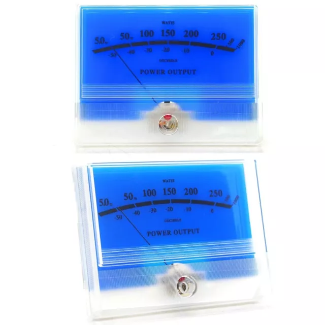 2x McIntosh Classic Blue Panel VU Meter DB Audio Power Amplifier w/ Backlight