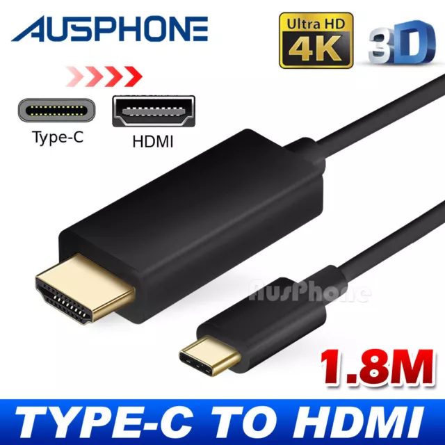 USB C to HDMI Cable USB 3.1 Type C Male to HDMI Male 4K Cable Macbook Chromebook