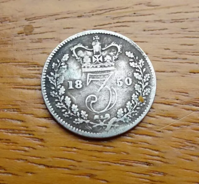 Queen Victoria Silver Threepence 1850 3D Great Britain Uk