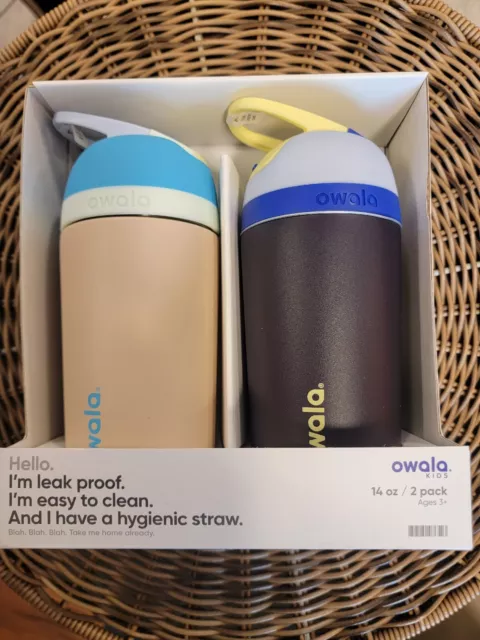 Owala FreeSip 32-Oz Stainless Steel Water Bottle + 2 Bonus Straws Combo Pack