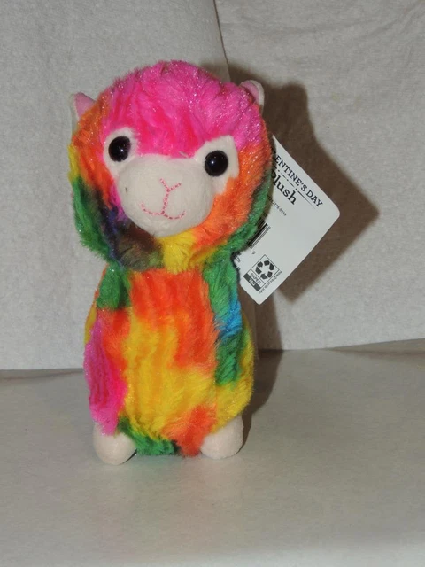 Llama Plush 8" Tie Dye Rainbow Multicolor Walmart Stuffed Animal Toy